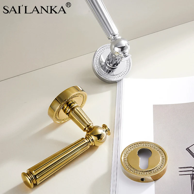 

SAILANKA Door Handle Lock Set Modern Solid Brass Home Apartment Bathroom Bedroom House Office Luxury Interior Door Handle Lever