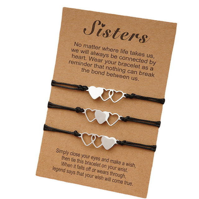 Charm Friendship Sister Bracelets Unbiological Sister Best Friend Bracelet with Card Soul Sister Bridesmaid Birthday Gift