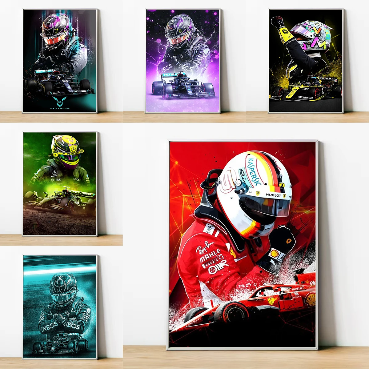 

F1 Formula 1 Racer Legend Lewis Hamilton Poster Gaming Room Decoration Posters for Wall Decororation Home Art Painting on Canvas