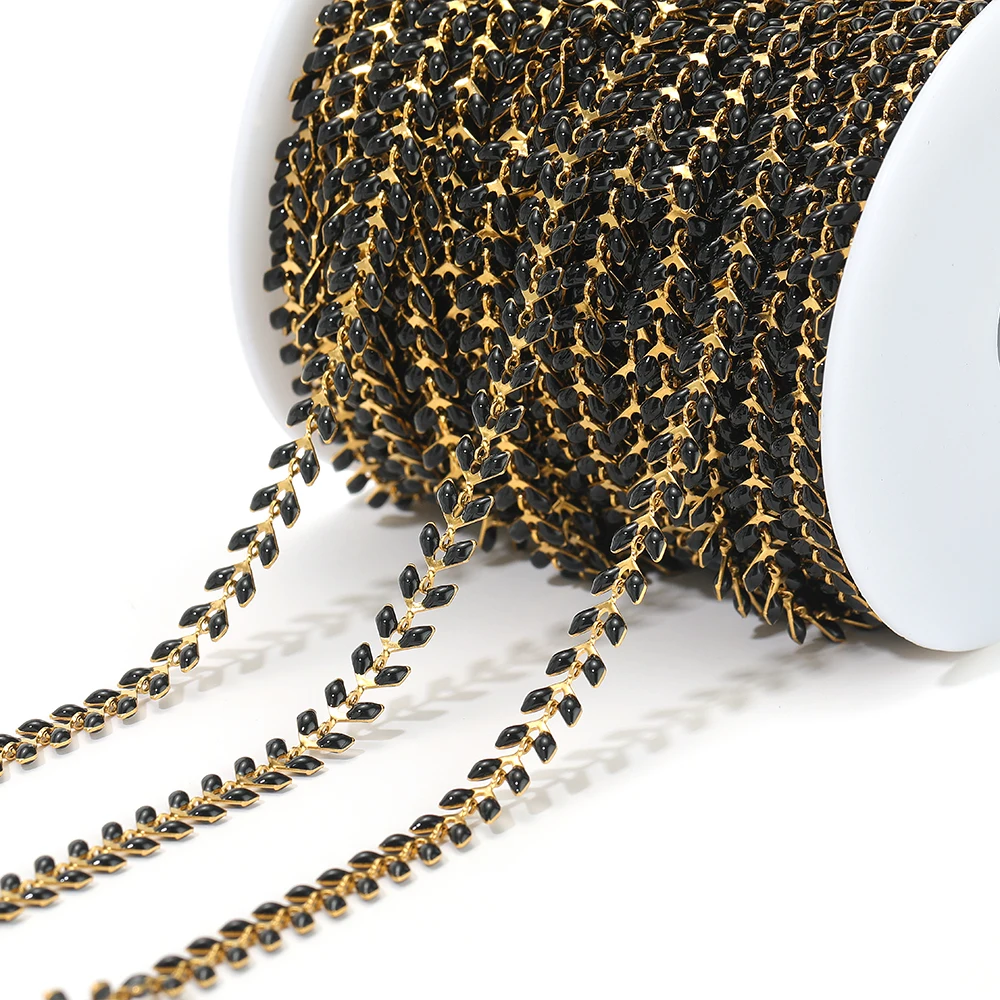 1 Meter weiße Emaille-Ketten aus Edelstahl in Flugzeugform für DIY-Schmuck, Ohrringe, Herstellung von Armbändern, Erkenntnissen, Halsketten, Zubehör – Detail 6