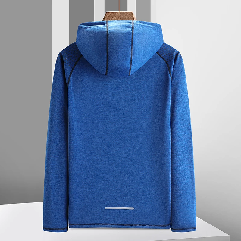 Men's 2024 Outdoor Sports Autumn and Winter Long Sleeved Quick Drying Running Hooded Hoodie Fashion Loose and Versatile Tops