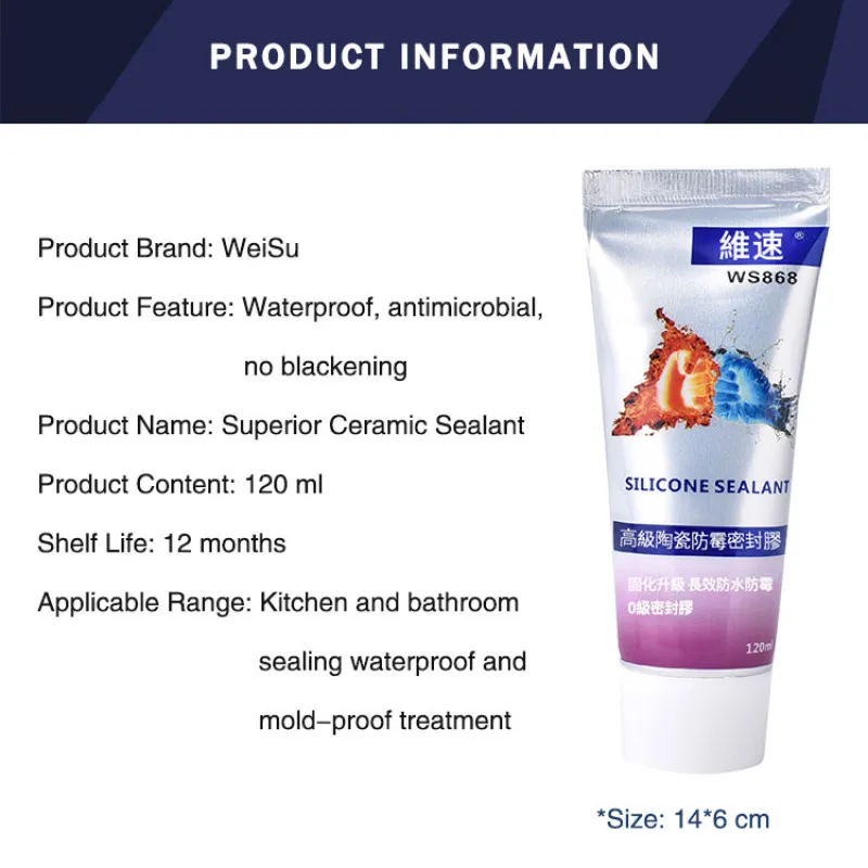 Glass Mosaic Joint Filler AntiMold and Neutral Sealing Solution for Interior Decoration