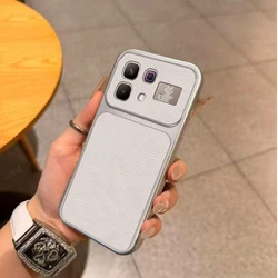 Luxury Plating PU Leather Shockproof Phone Case for Infinix Note 60 Ultra (White)