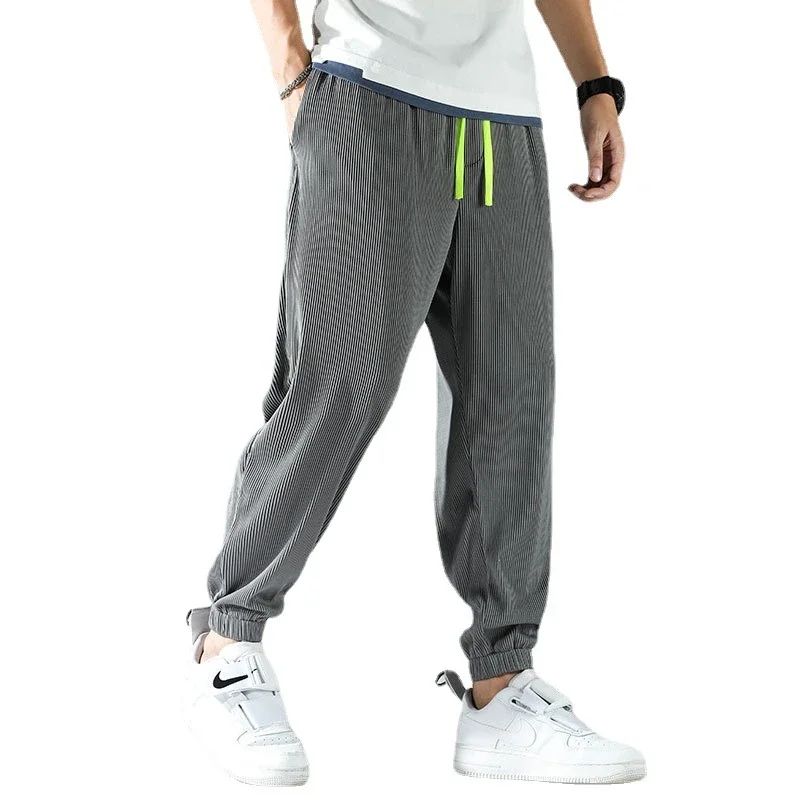 Autumn Summer Outdoor Trousers Ice Silk Pants Thin Men Haren Pants Quick Dry Plus Size 5XL