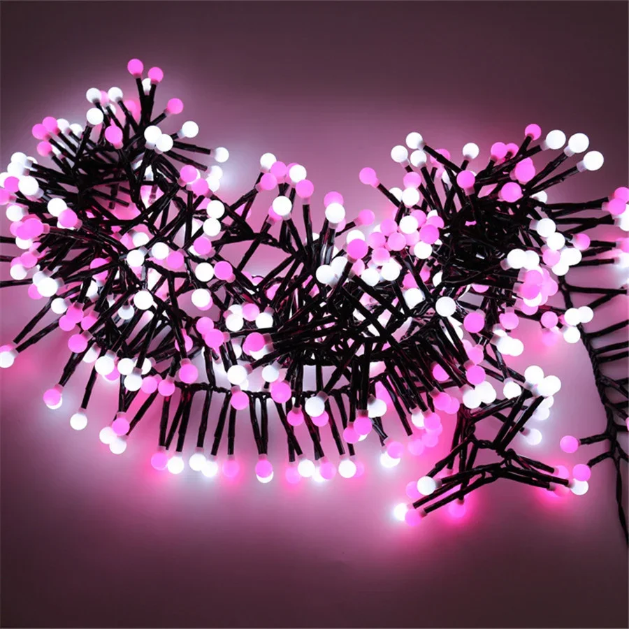 thumbnail image 1 of Guirnalda de luces LED navideñas de 3 m y 400 luces LED con forma de globo, color rosa y blanco, para decoración de bodas y fiestas, 1 of 4