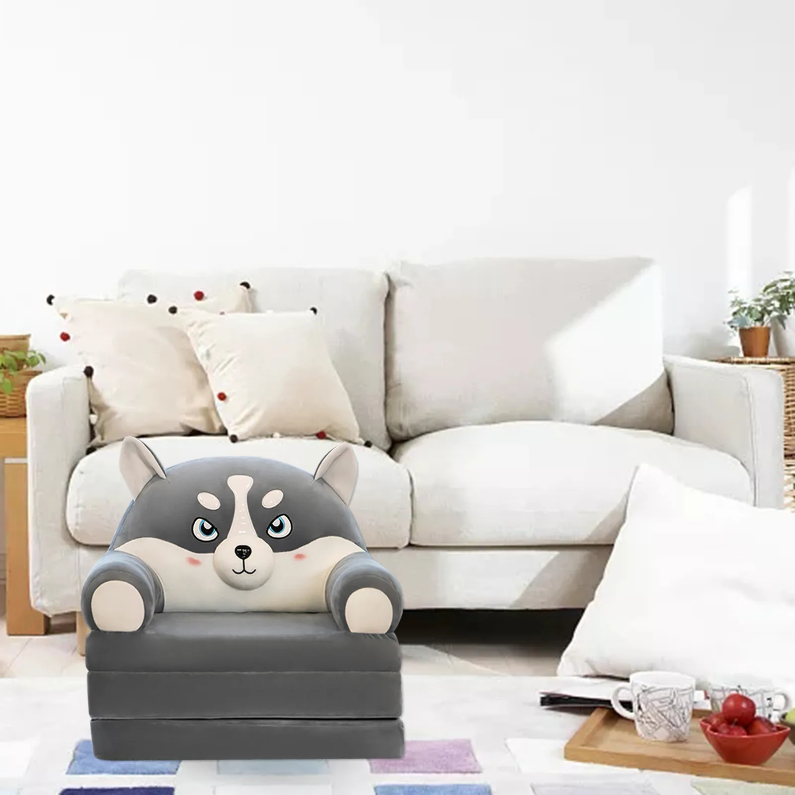 Children Sofa Foldable 2 In 1 Armchair Cover for Car Seats