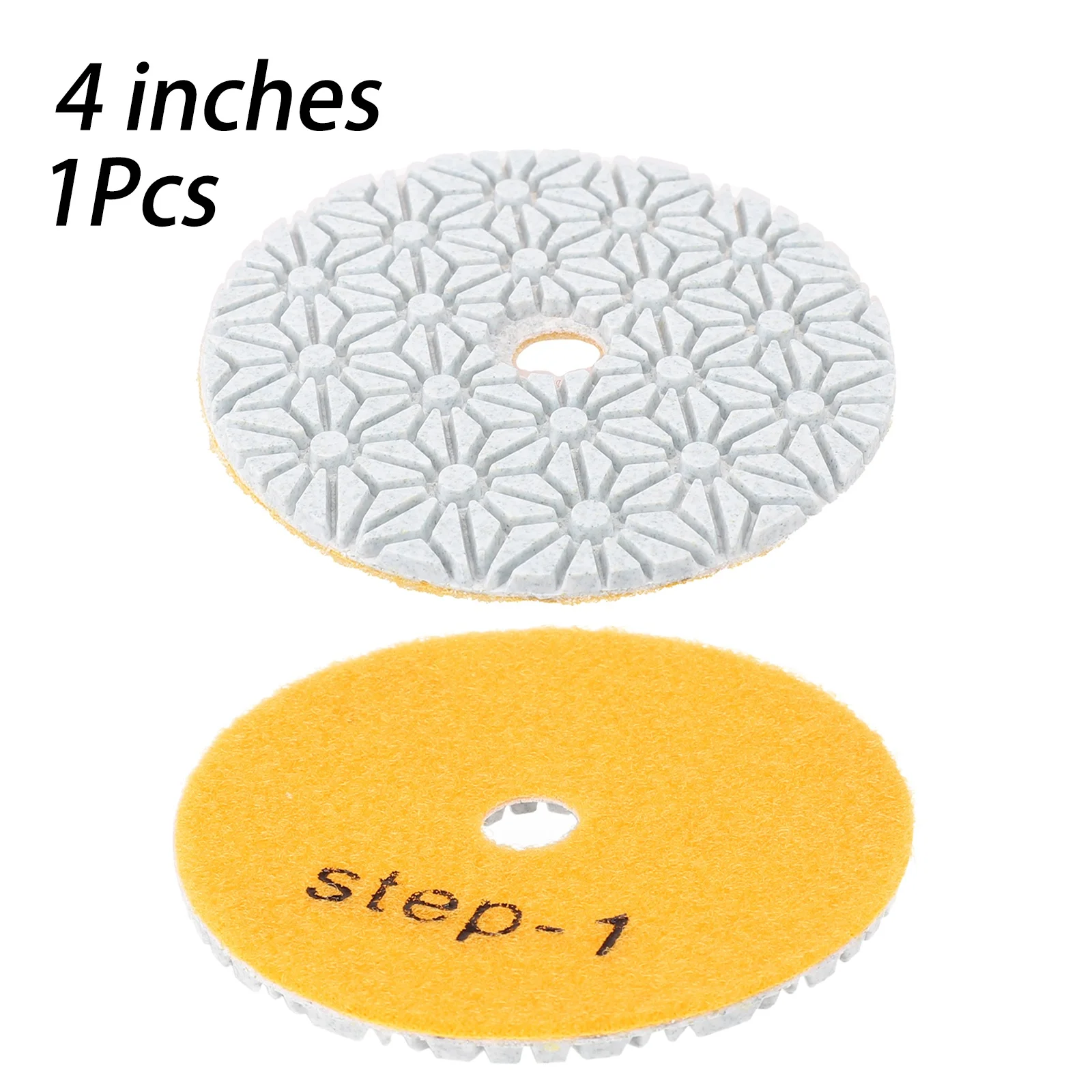 1 STÜCK 4 Zoll 100 mm Trocken-/Nass-Diamant-3-Stufen-Polierpads Granit Beton Marmor Polieren Verwendung Schleifscheiben-Set Elektrowerkzeuge – Detail 11