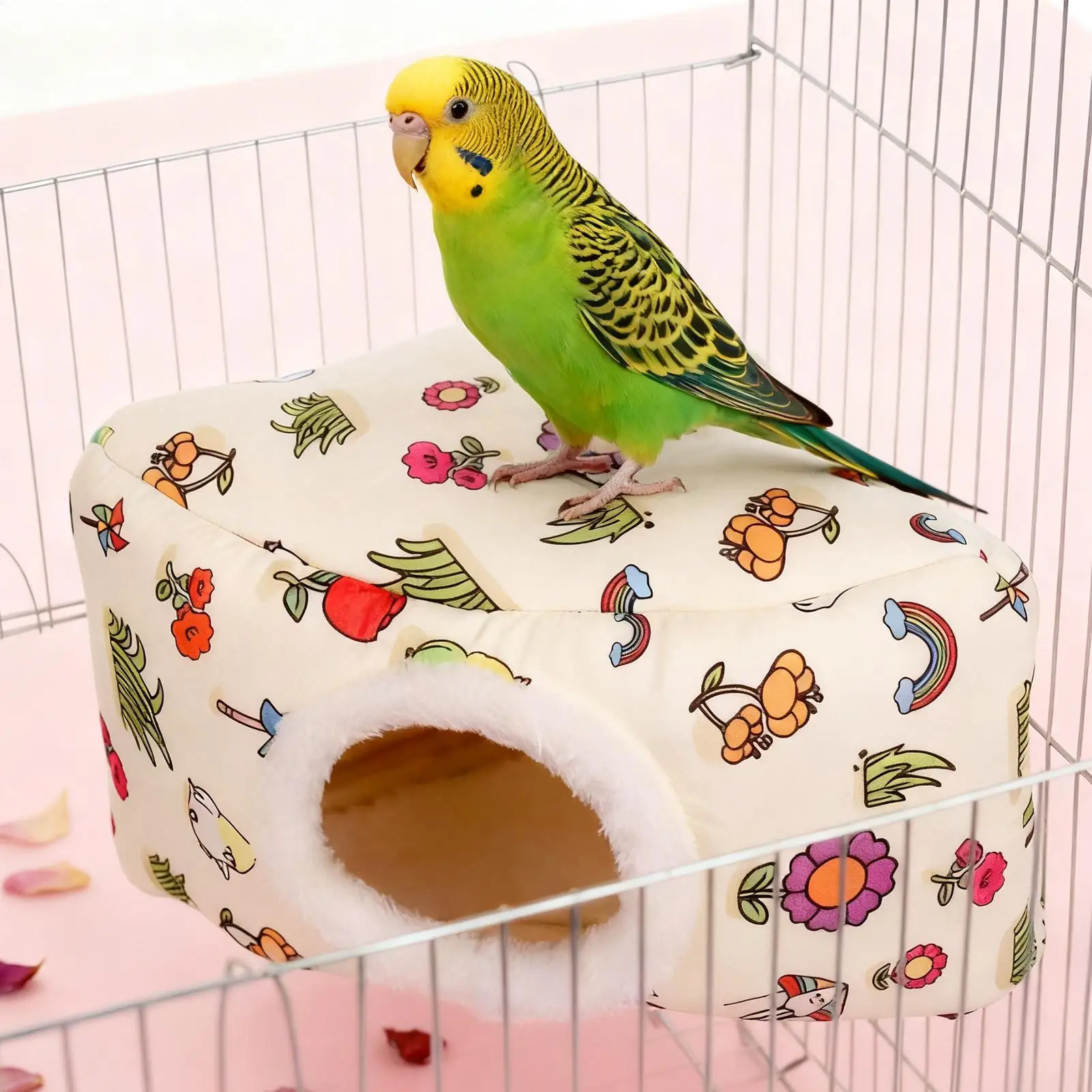 Parakeet Nest Winter Warm Snuggle Hut Shed Hut For Parakeets Cockatiels Finches Outdoor Garden Patio Porch Backyard