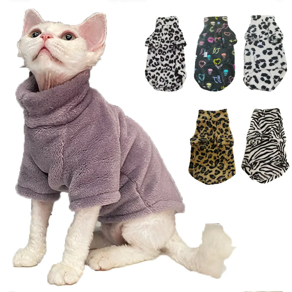 Hairless Cat Sweater Winter Fashion Thickening Warm Sphynx Clothes Home Comfortable Winter Dog Clothes for Small Dogs pet clothes