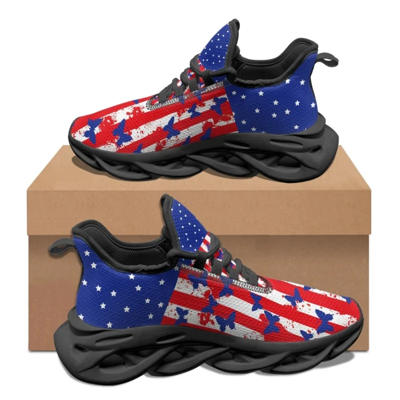 

Yikeluo Fashion Brand Design Women Sneakers White Casual Shoes Cute Cartoon National Flag Print Light Lace-up Flats Footwear