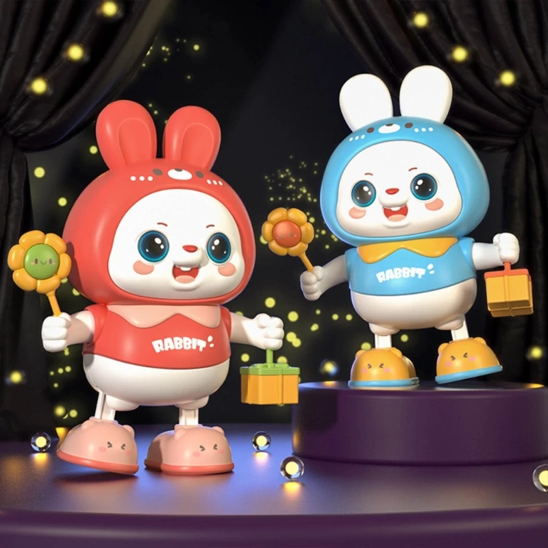 

Cartoon Electronic Walking Dancing Rabbit Toy Children Interactive Educational Infant Learning Lift Head Crawling Toy