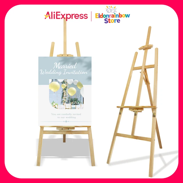 Studio Easel Wooden1.75m A-Frame Folding Pine Wood Artist Art Craft Adjustable Display Exhibition for Wedding Painting Art Easel 1