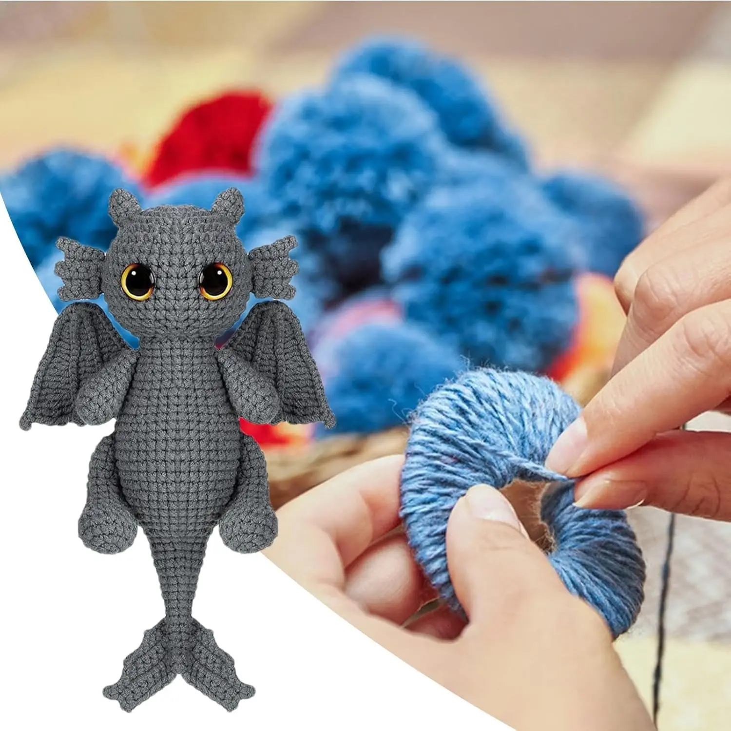 Crochet Kit for Beginners, Crocheting Dragon Kits with Step-by-Step Video Tutorials, Learn to Crochet Kits for Adults