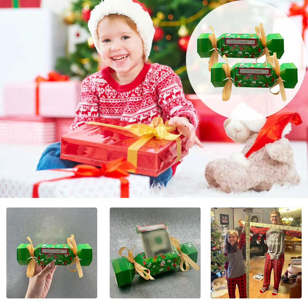 Money Pull Out Box Christmas Money Holder Pull Pouch Cash Boxes Merry Christmas Box Unique Case For Holiday
