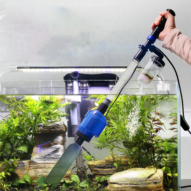 220V Electric Water Changer Cleaner Acquario Sand Washer Fish Tank Filter Potente Aspirazione Sifone Azionato Vuoto Ghiaia Sifone