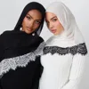 106200-8bc0fd.jpg Hijab Ramadan en Rayonne, Coton et Modal, avec bordure en dentelle, Turban respirant, Châle uni en coton, Foulard pour femmes