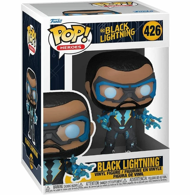 thumbnail image 1 of Figura de acción Funko POP! Heroes Series Black Lightning n.° 426, ¡oferta de 2024!, recién llegada, muñecos de vinilo, juguetes para cumpleaños., 1 of 3