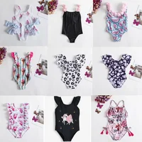 Girls Fancy One-piece Swimsuit 1-5Yrs Girl Sleeveless Swimming Wear 2023 Fashion Flower Swimwear For Children Summer Bathing 1