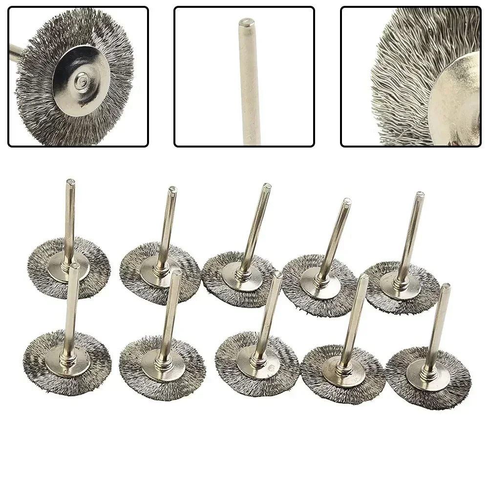 Brass Brush Steel Wire Wheels Brushes Drill Rotary Tools Polishing Rotary Tools Metal Rust Removal Brush Set 10Pcs