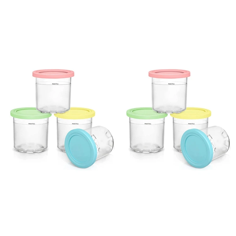 8 Pezzi Pinte E Coperchi Per Gelato Per Ninja Creami Nc301 Nc300 Nc299Amz Serie Contenitori Per Gelato Congelatore Per Alimenti