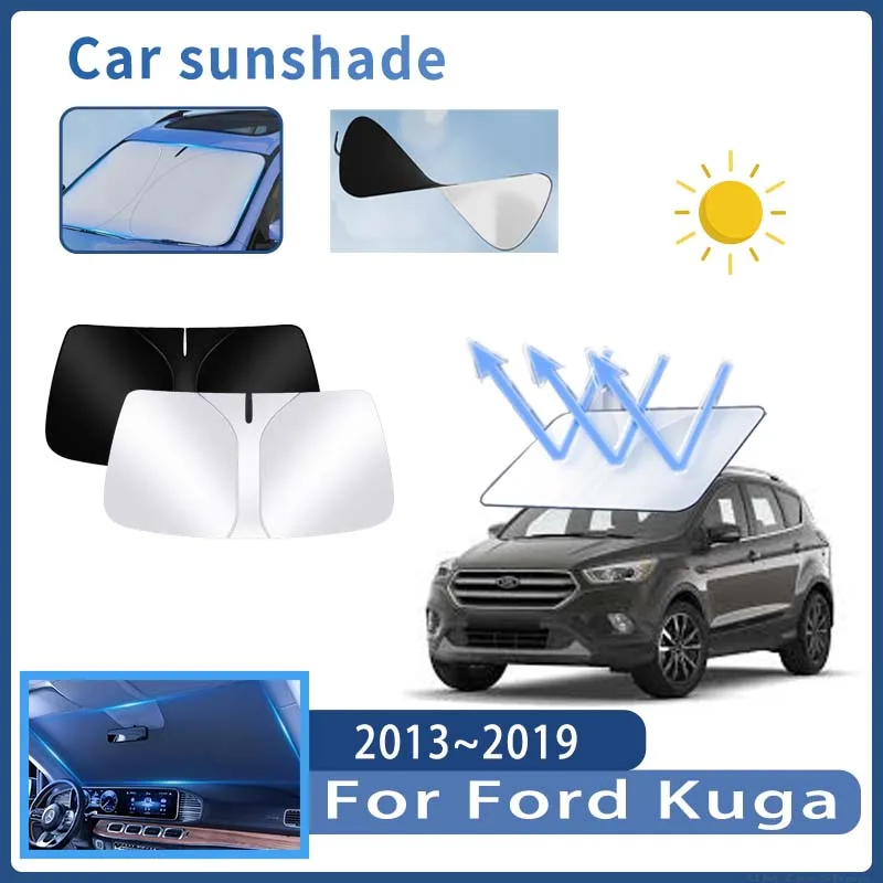 Foldable Car Sun Visor For Ford Kuga 2013~ 2014 Front Windshield Sunshade Heat Insulation Summer Cooling Auto Accessories