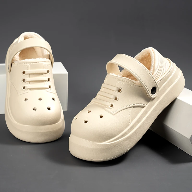 Cotton Slippers for Couples, Men and Women, Autumn and Winter Warm Fleece-Lined Slippers