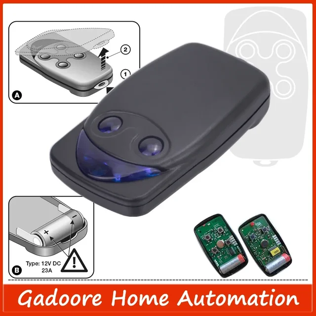 Gadoore FLO2R-S FL04R-S 433MHz Rolling Code Garage Door Remote Compatible with FLOR-S FLO2R-S FLO4R-S Gate Remote Control 4