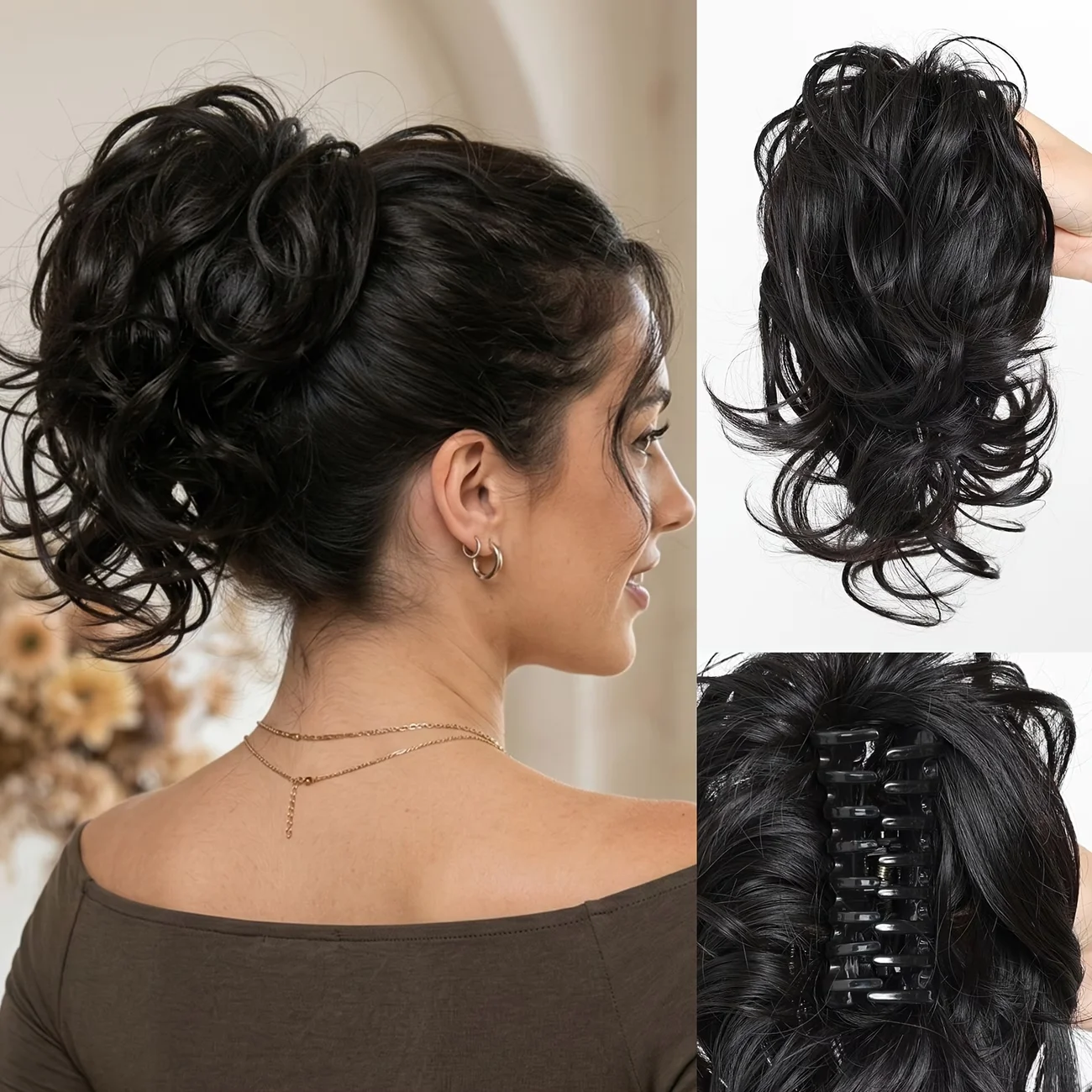 베스트셀러 합성 곱슬머리 집게형 포니테일 연장 패션 풍성한 짧은 헤어피스 여성용 헤어 볼륨 부스터