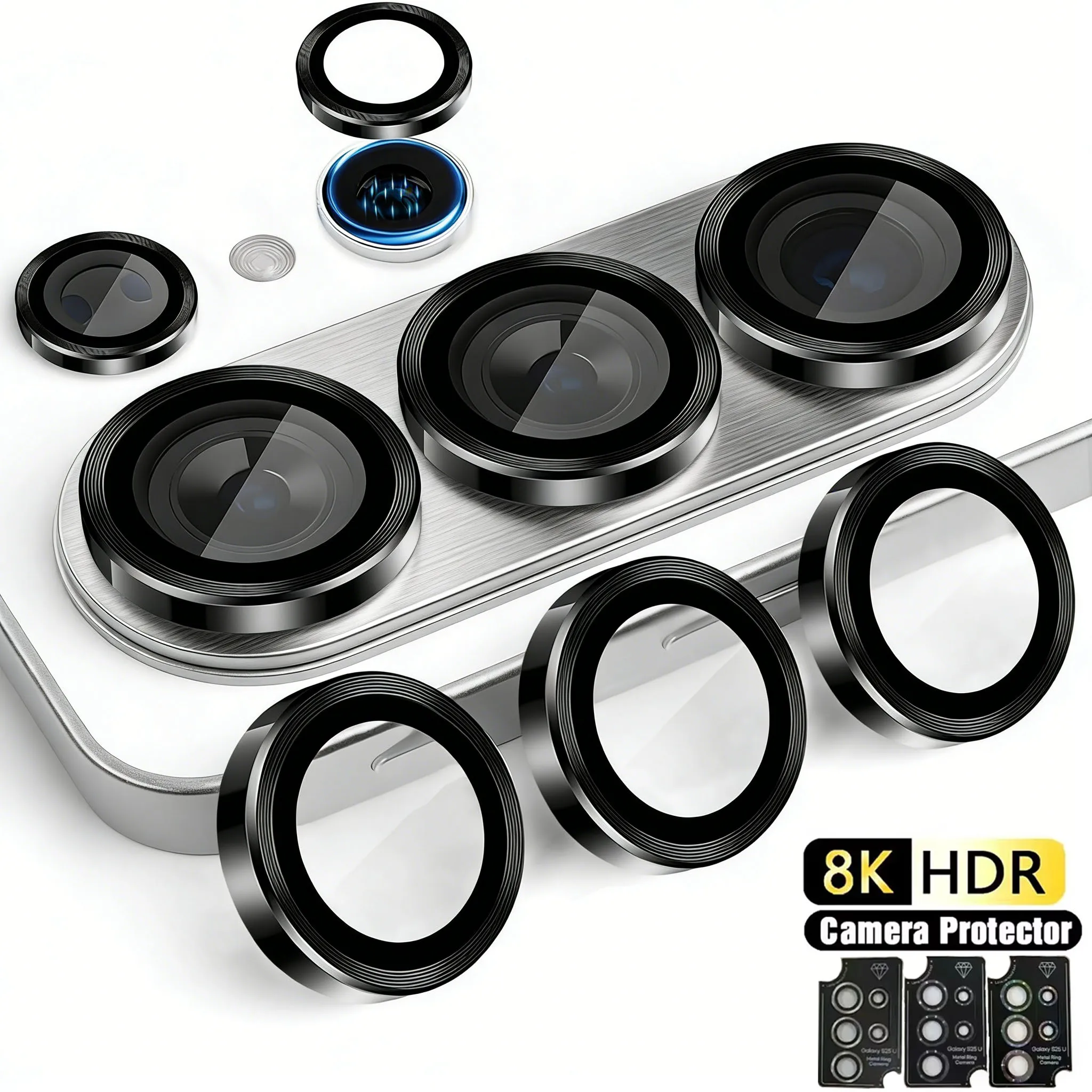 Premium Metal Camera Lens Protector Glass - Full Cover Lens Protection