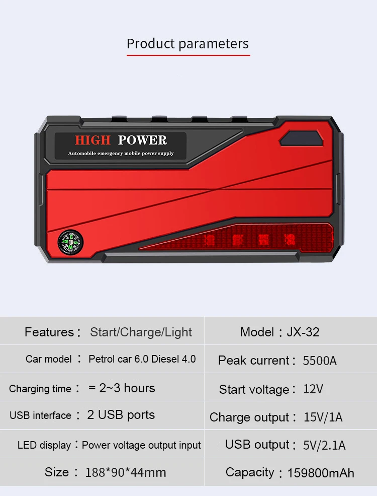 noco boost plus 159800mAh Car Jump Starter 12V Car Battery Booster Charger Starting Device Portable Emergency Start-up for Petrol Diesel Car jump starters