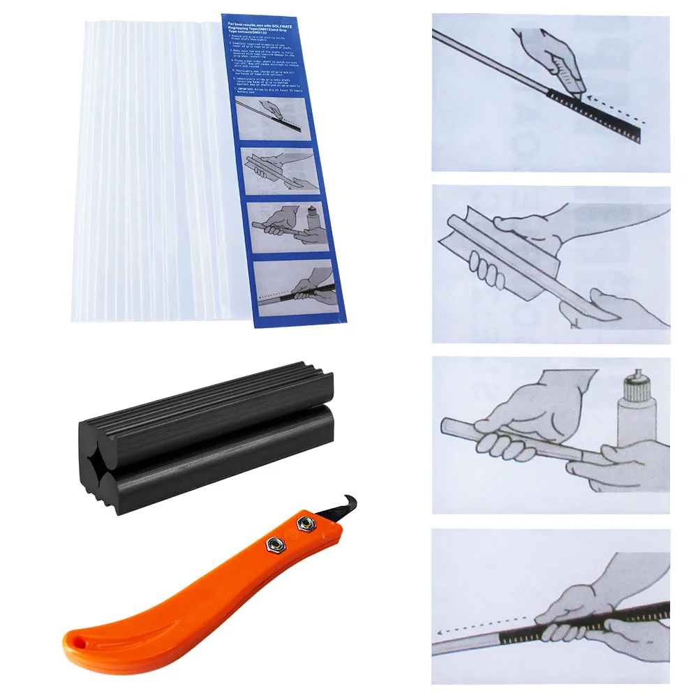Golf Club Regripping Kit Double Coated Re-Grip Tape Hook Blade Rubber Vise Clamp Remover Tool Golf Regrip Accessories 5