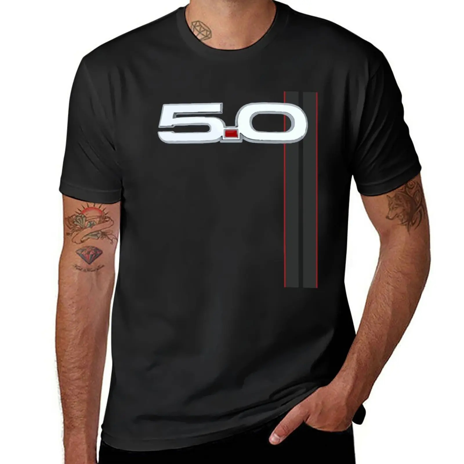 

5.0 V8 GT Mustang racing stripes S550 T-Shirt blacks shirts graphic tees customizeds plain white t shirts men