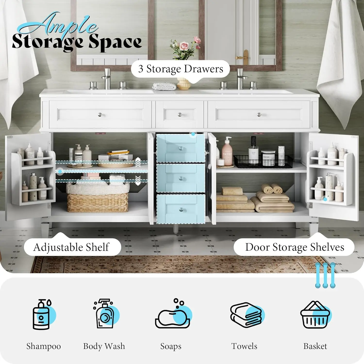 60" Solid Wood Vanity 4