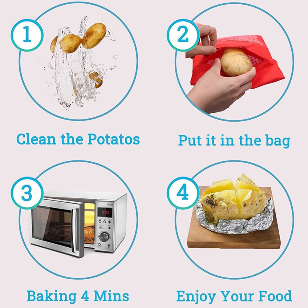 1pc Microwave Oven Baked Bags Potatoes Corn Sweet Potato Heating Tools Reusable