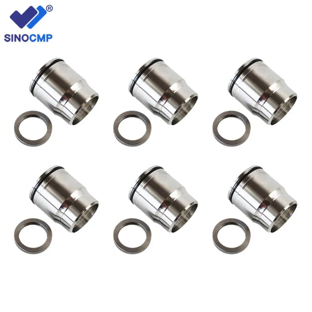 6pcs 3686961 Injector Sleeve Kit Cup Tube with Retaining Ring Seal