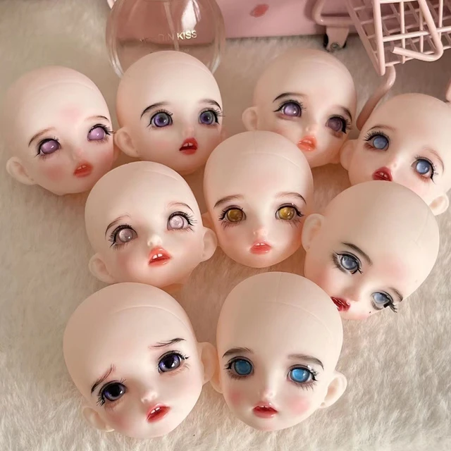 Novo Tipo Bonito Cabeça Da Boneca De Maquiagem 1/6 Bjd Bebê Boneca  Acessórios 3d Olhos Crianças Diy Vestir-se Brinquedo - Bonecas - AliExpress