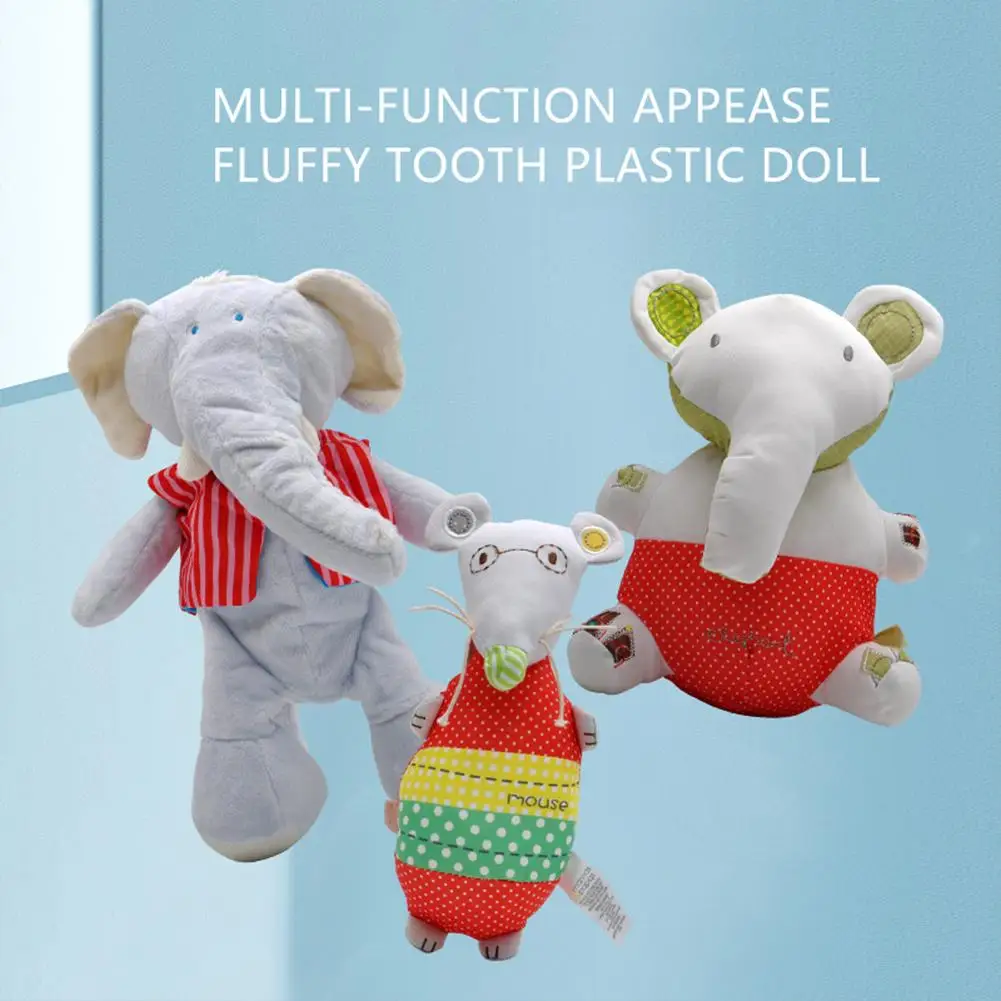 

Elephantshaped Soft Plush Soothing Doll Builtin Bell Pull-resistant Sleeping Pillow Children Hearing Development Educational Toy