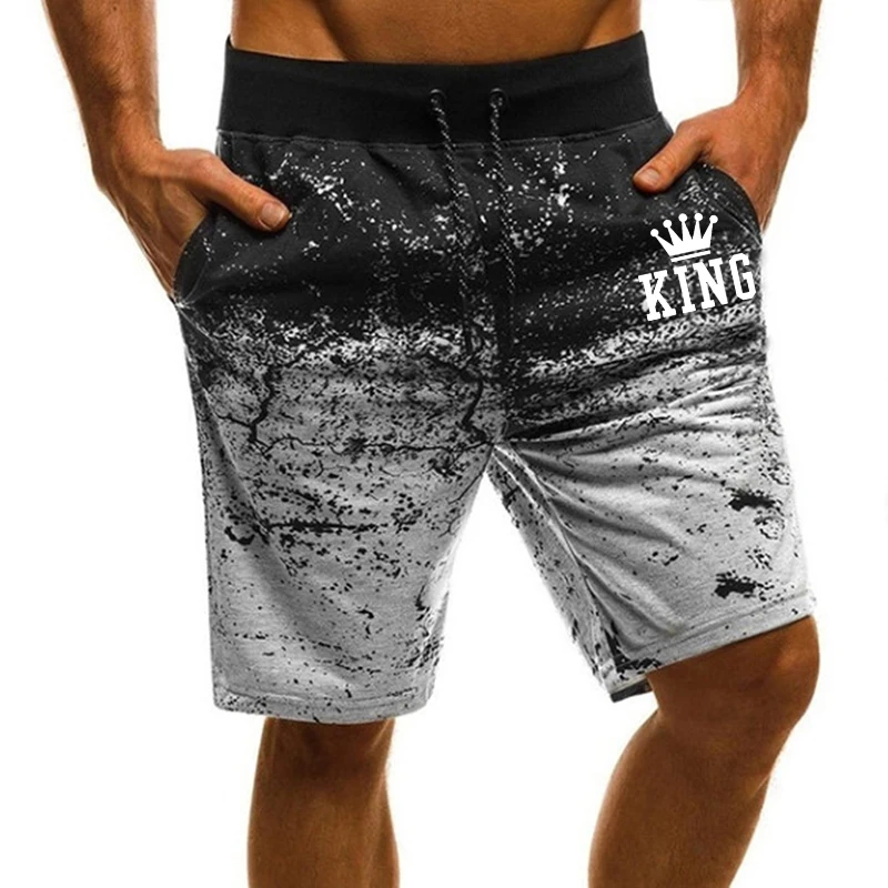 

New Men's Fashion Printed Shorts Drawstring Pocket Fitness Jogging Casual Sports Shorts Male Hip Hop Streetwear Summer Beachwear