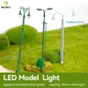 Warm white model street lamp layout, lamp post, railway train, garden, amusement park, landscape, LED lighting 1:87 ratio 1