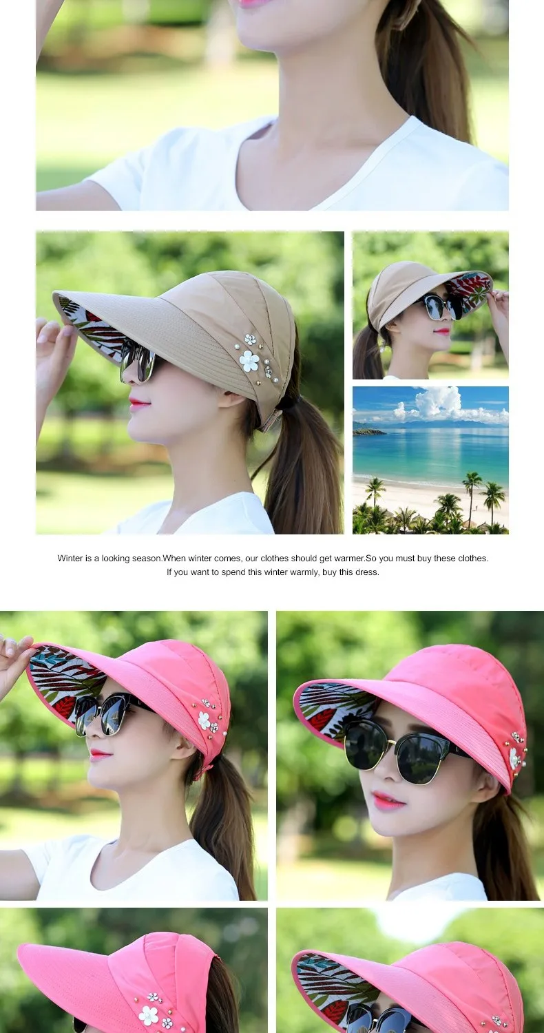 Chapeau De Soleil Femme Pliable & Imperméable | Visière Anti-UV Pour Randonnée, Pêche, Voyage - Design Réglable - 9