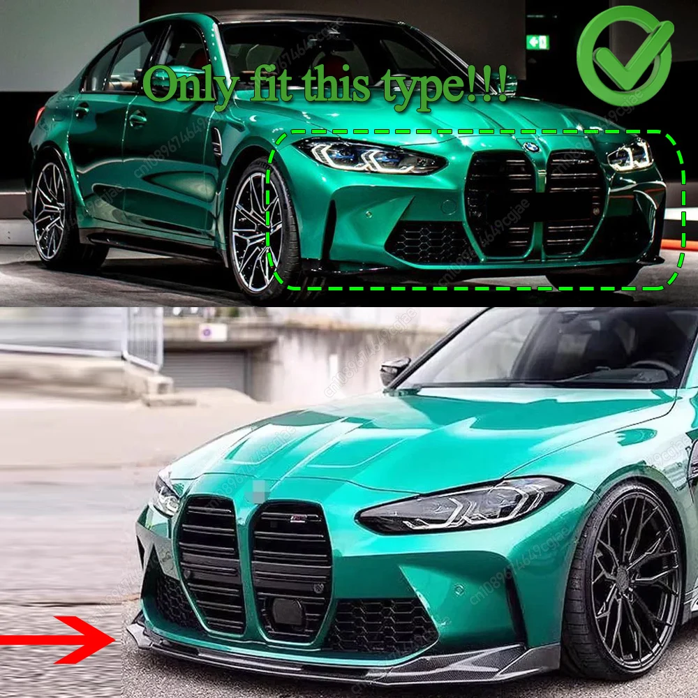 BMW M3 G80 M4 G82 2021-2024 컴페티션 ABS 프론트 턱 립 바디 키트 글로스 블랙 튜닝용 자동차 프론트 범퍼 립 스포일러 스플리터