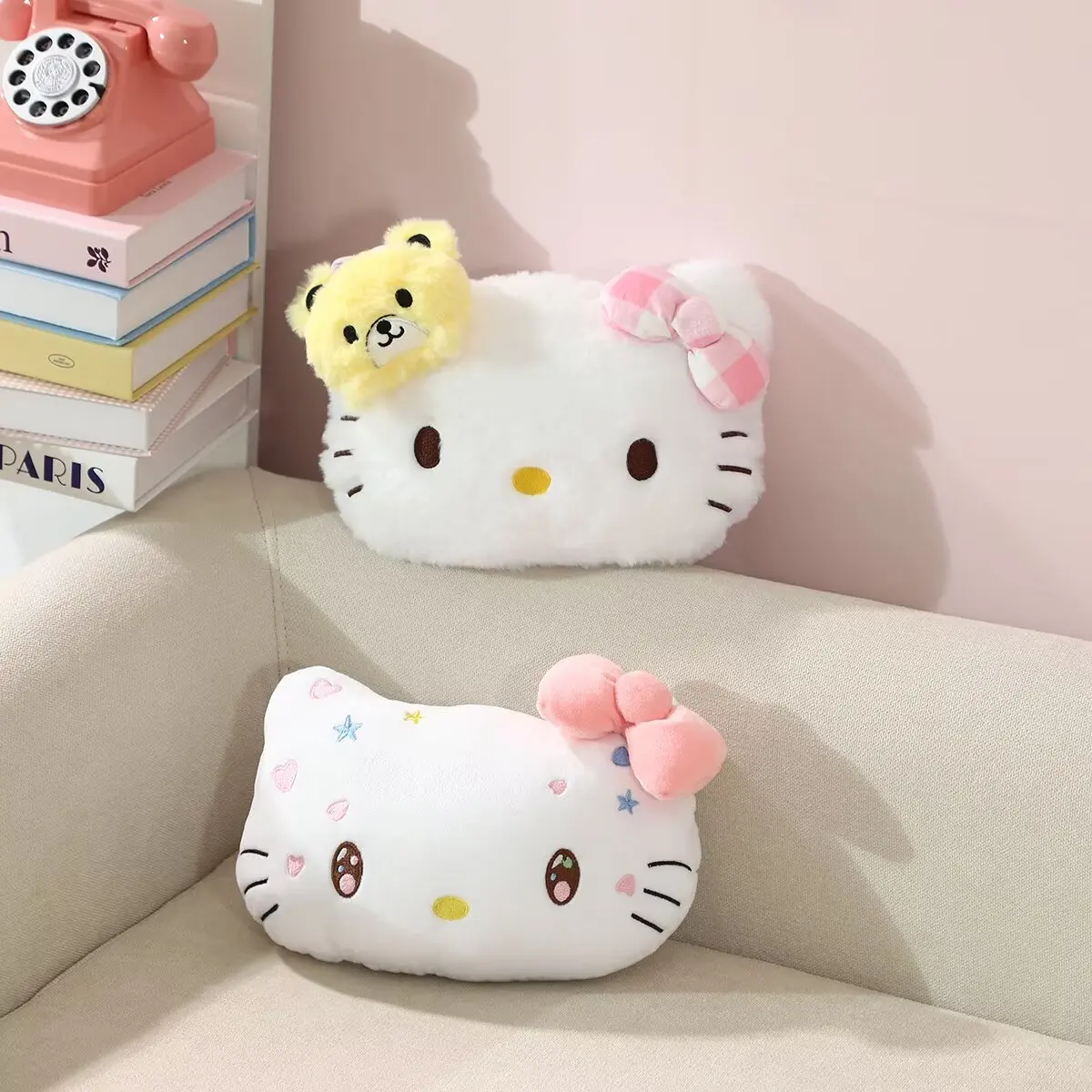 Sanrio Hello Kitty Headrest Seat Belt Cover Back Cushion Kawaii Japanese Style Car Accessories Cute Kitty Cat Pillow Blanket 5