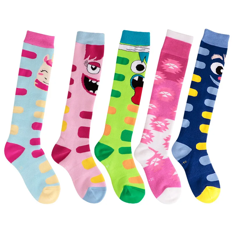 INS Winter Thermal Snowboard Skiing Socks Kids Long Knee Sport Mountain Hiking Boys Girls Soccer Compression Stockings Children