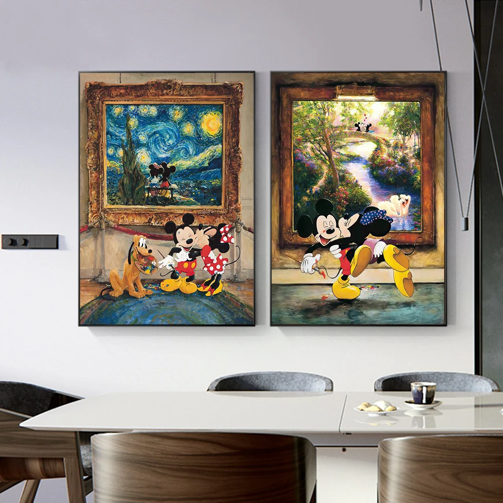 Mickey & Minnie Kiss Canvas Wall Decor