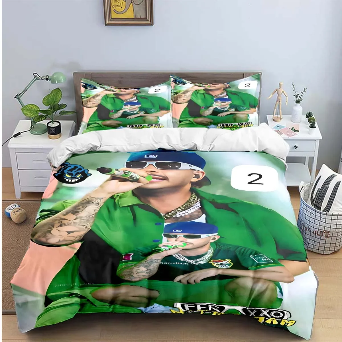 Fashion Pop Singer Ferxxo Feid Print Bedding Sets Bed Supplies Set Duvet Cover Bed Comforter Set Bedding Set Luxury BirthdayGift 4