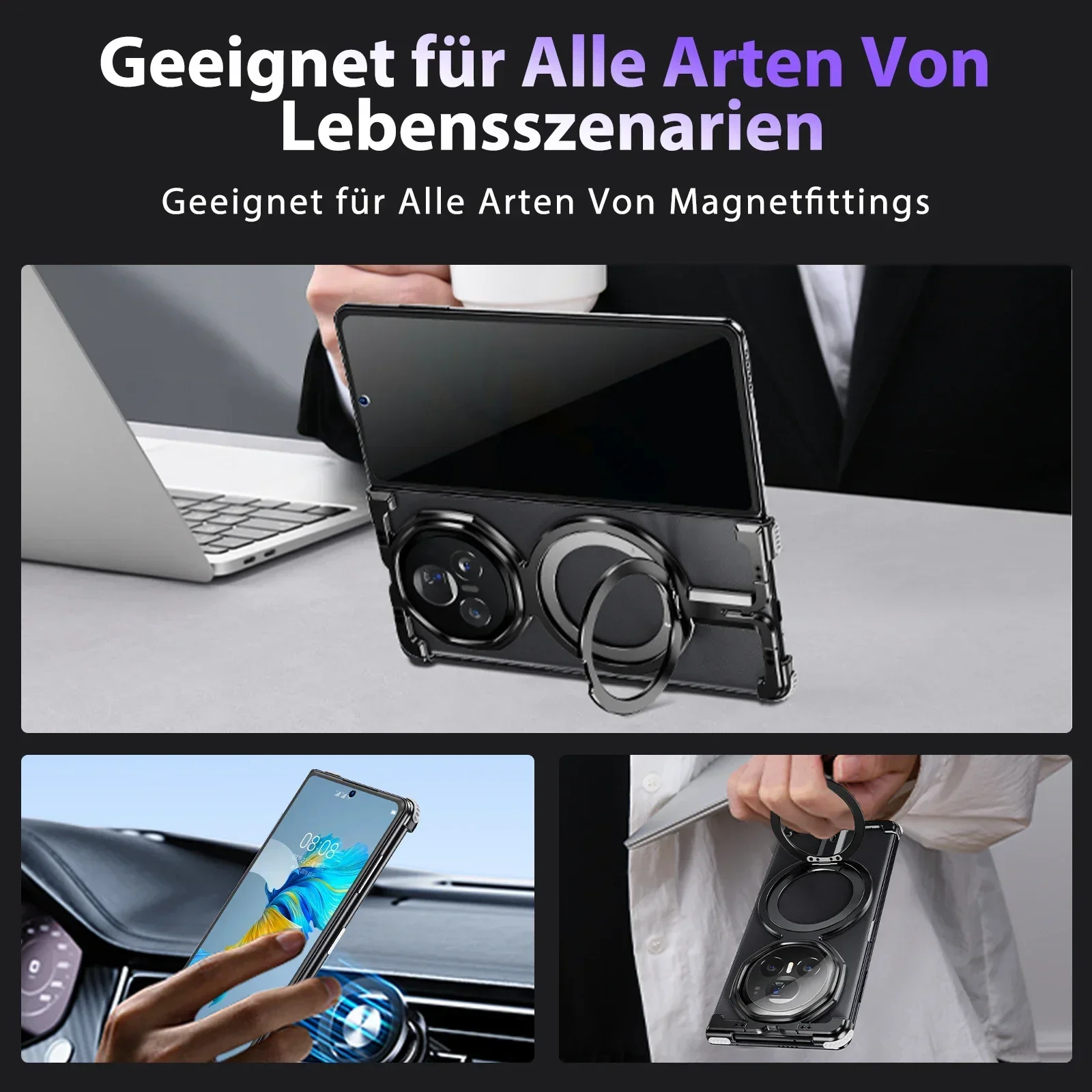 Eary for Huawei Honor Magic Vs3 Vs2 Phone Case with Magsafe Kickstand 360°Rotatable Magnetic Frameless Shockproof V3 V2 Shells