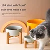 Big Dogs Bowl Thick Ceramic Pet Food Water Feeders Small Medium Large Dog Feeding Supplies Splash Proof with Wooden Stand Pet용품 4