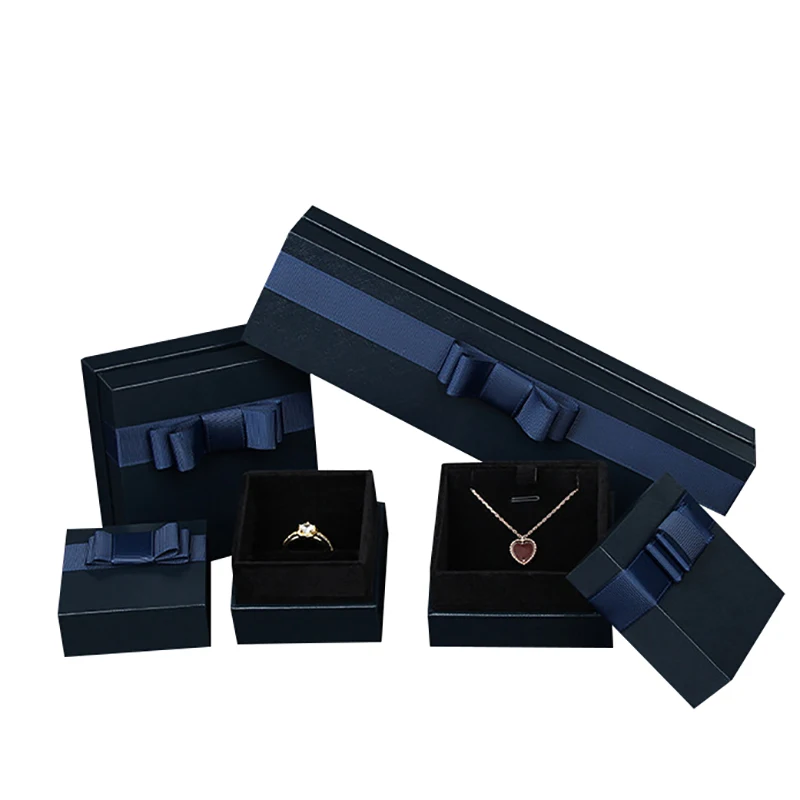 

Bowknot Jewelry Box Earring Jewelry Organizer Necklace Storage Box Paper Organizers Storage Bronzing Jewelry Display Gift Case