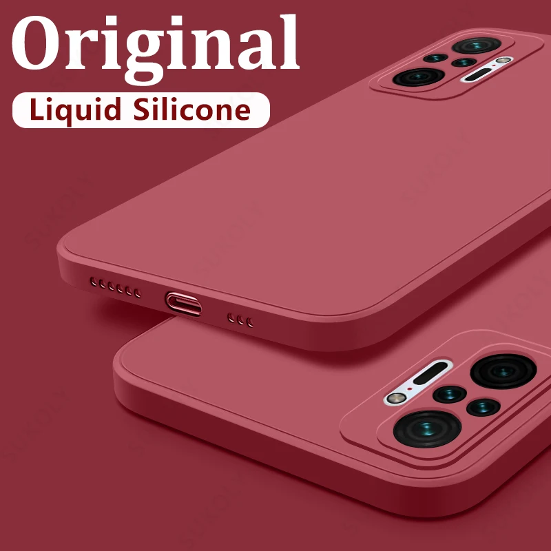 Square Liquid Silicone Phone Case For Poco X3 X4 Pro NFC F3 GT M3 M4 Pro 5G For Xiaomi Redmi Note 11 10S 10 9S 9 8 Pro Max Cover