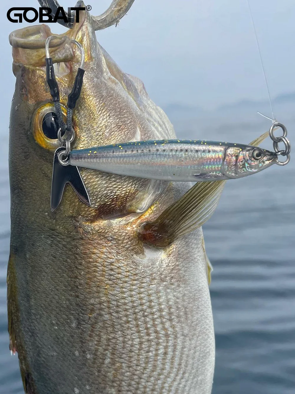 GOBAIT Metall Jig Köder 20g 30g 40g Spinner Löffel 3D Auge Farbe Laser Spinning Angelgerät Klinge haken Swimbait Pesca VIB Köder – Detail 8